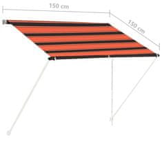 Vidaxl Zatahovací markýza 150 x 150 cm oranžovo-hnědá