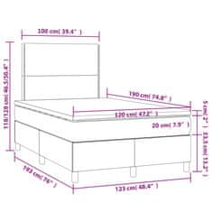 Vidaxl Box spring postel s matrací bílá 120x190 cm umělá kůže