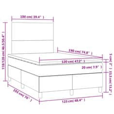 Vidaxl Box spring postel s matrací bílá 120x190 cm umělá kůže