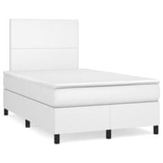 shumee Box spring postel s matrací bílá 120x190 cm umělá kůže