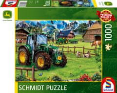 Schmidt Puzzle Alpská pastvina s traktorem: John Deere 6120M 1000 dílků