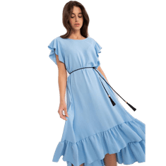 Factoryprice Dámské šaty s volánkovým lemem oversize světle modré MI-SK-59101.31_407057 Univerzální