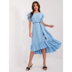 Factoryprice Dámské šaty s volánkovým lemem oversize světle modré MI-SK-59101.31_407057 Univerzální
