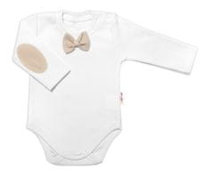 Baby Nellys 2-dílná kojenecká sada,body dl.rukáv s motýlkem,tepláčky Honzík,béžova,vel. 74