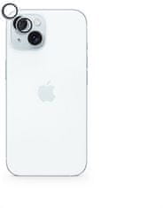 EPICO hliníkové tvrzené sklo na čočky fotoaparátu pro Apple iPhone 15 / 15 Plus, modrá