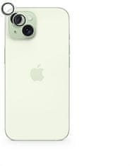 EPICO hliníkové tvrzené sklo na čočky fotoaparátu pro Apple iPhone 15 / 15 Plus, zelená