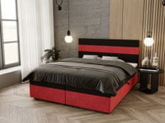 Veneti Manželská postel 180x200 ZOE 3 s úložným prostorem - černá / červená