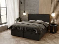 Veneti Manželská postel 180x200 ZOE 2 s úložným prostorem - tmavě šedá