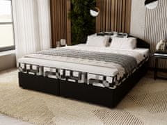 Veneti Manželská postel 180x200 LIZANA 3 s úložným prostorem - černá / vzor 3