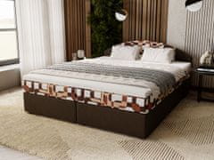 Veneti Manželská postel 140x200 LIZANA 2 s úložným prostorem - hnědá / vzor 1