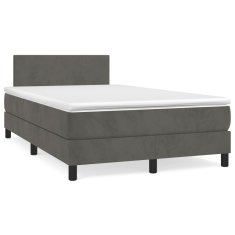 shumee Box spring postel s matrací tmavě šedý 120x190 cm samet