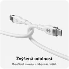 Hyper nabíjecí kabel Silicone USB-C, 240W, 1m, bílá