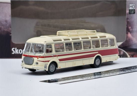 Brekina Brekina Škoda 706 RTO Lux - Světle Béžová/Tm. Červená Brekina 1:87