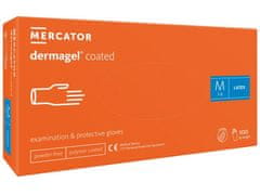 MERCATOR MEDICAL DERMAGEL COATED - Latexové nepudrované rukavice bílé, vnitřní vrstva polymer, 100 ks, R-003, M