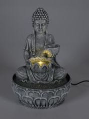 HOMESTYLING Fontána pokojová s LED osvětlením 29 cm Budha béžová