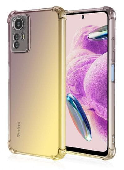 TopQ Kryt Xiaomi Redmi Note 12S Shock duhový purpurovo-žlutý 99835