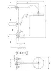 Omnires ARMANCE AM5244/6CR termostatický sprchový set, chrom - Omnires