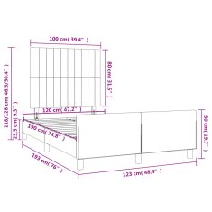 Petromila Rám postele s čelem černý 120 x 190 cm samet