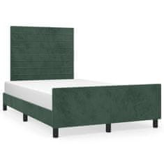 shumee Rám postele s čelem tmavě zelený 120 x 190 cm samet