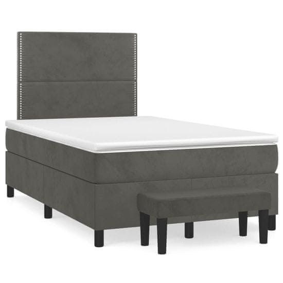 shumee Box spring postel s matrací tmavě šedý 120x190 cm samet