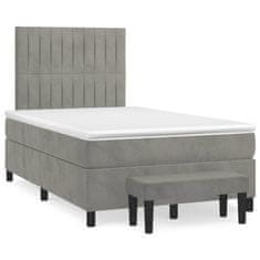 shumee Box spring postel s matrací světle šedá 120x190 cm samet