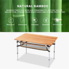 King Camp Kempingový stůl s bambusovou deskou 100 x 65 cm
