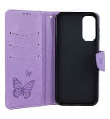 TopQ Pouzdro Samsung A14 knížkové Butterfly fialové 111954