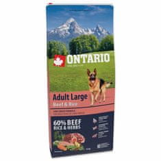 Ontario Krmivo Adult Large Beef & Rice 12kg