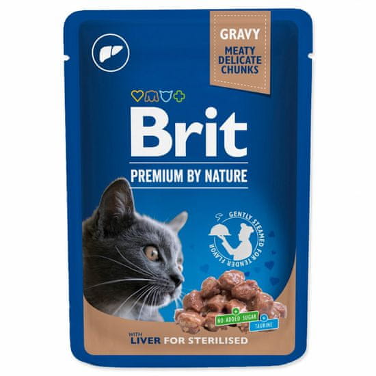 Brit Kapsička Premium Cat Sterilised játra 100g