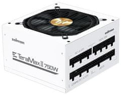 Zalman TeraMax II 750W bílý Zdroj, ATX, 750W, aktivní PFC, 120mm ventilátor, 80PLUS Gold