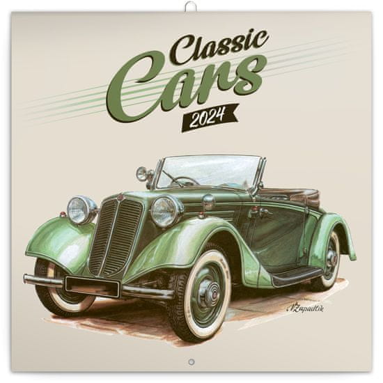 Presco Publishing Poznámkový kalendář Classic Cars – Václav Zapadlík, 2024, 30 × 30 cm