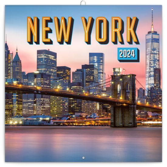 Presco Publishing Poznámkový kalendář New York 2024, 30 × 30 cm