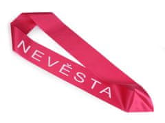 Saténová šerpa Nevěsta šíře 9,5 cm - pink