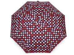 Dámský mini skládací deštník puntík - červenohnědá
