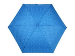 Skládací mini deštník s puntíky - modrá sytá