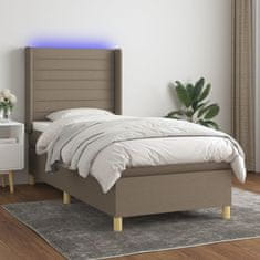 shumee Box spring postel s matrací a LED taupe 90x190 cm textil