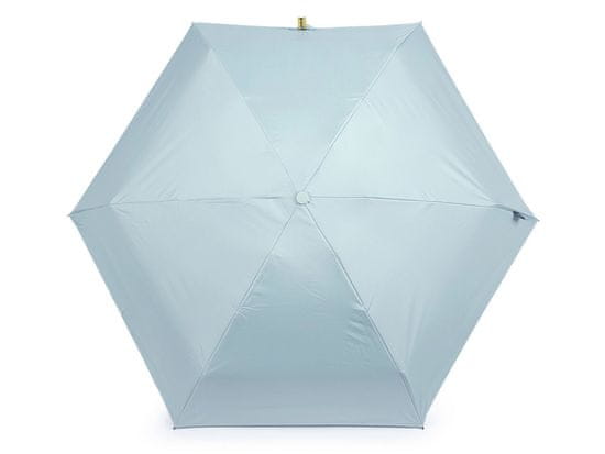 Skládací mini deštník s pevným pouzdrem - modrá světlá