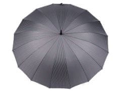 Velký rodinný vystřelovací deštník - šedá světlá proužky