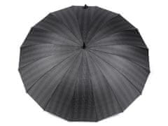Velký rodinný vystřelovací deštník - šedá tmavá káro