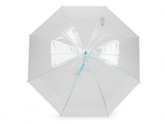 Dámský / dívčí průhledný vystřelovací deštník - mint