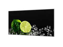 Glasdekor Ochranná deska limety na ledu - Ochranná deska: 60x70cm, Lepení na zeď: S lepením na zeď