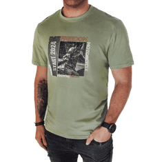 Dstreet Pánské tričko s potiskem MIRA zelené rx5465 XL