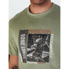 Dstreet Pánské tričko s potiskem MIRA zelené rx5465 XL