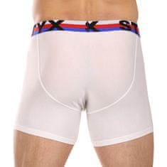 Styx 3PACK pánské boxerky long sportovní guma bílé trikolóra (3U2061) - velikost L