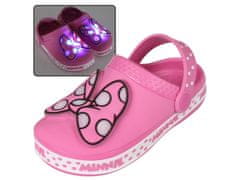 sarcia.eu Minnie Disney Růžové crocsy/žabky pro dívky, lesklá mašle 19 