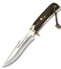 Muela POINTER-13A lovecký nůž 13 cm, jelení paroh, mosaz, kožené pouzdro