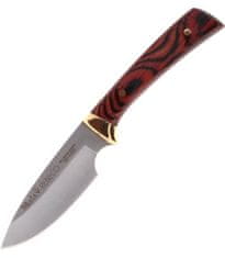Muela REBECO-9R lovecký vykosťovací nůž 9 cm, dřevo Pakka, mosaz, kožené pouzdro