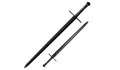 Cold Steel 88HNHM MAA Hand-and-a-Half Sword meč 85 cm, celočerný, kůže, kožené pouzdro
