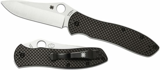 Spyderco C134CFP2 Bradley Folder 2 kapesní nůž 9,1 cm, uhlíkové vlákno, G10, spona