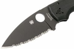 Spyderco C229GSBK Shaman Serrated kapesní nůž 9 cm, celočerná, G10 